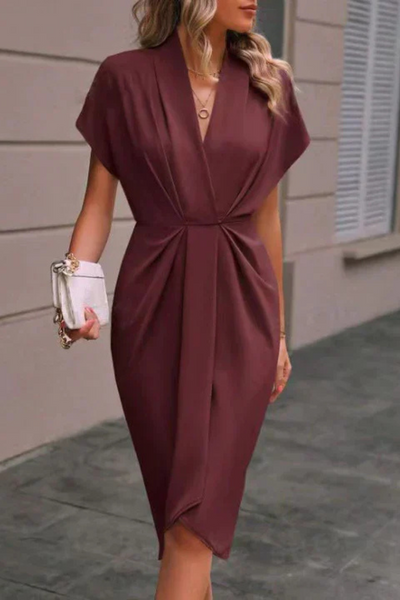 Sierra | Schwarz Wickelkleid | Midi