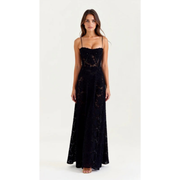 Sienna | Damen Maxi Kleid Für Hochzeitsgast Bustier Stil – Schwarz