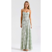 Sienna | Damen Maxi Kleid Für Hochzeitsgast Bustier Stil – Grün
