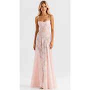 Sienna | Damen Maxi Kleid Für Hochzeitsgast Bustier Stil – Rosa