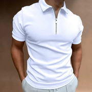 Silvan | Herren Poloshirt Reißverschluss Sommer – Weiß