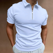 Silvan | Herren Poloshirt Reißverschluss Sommer – Hellblau