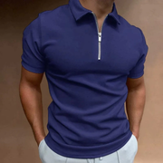 Silvan | Herren Poloshirt Reißverschluss Sommer – Dunkelblau