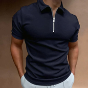 Silvan | Herren Poloshirt Reißverschluss Sommer – Schwarz