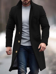 Viktor | Eleganter Wintermantel für Herren – Schwarz