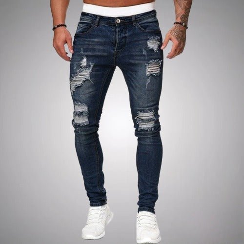 Herren Jeans Zerrissen Slim Fit | Atmungsaktiv Hose