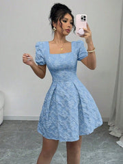 Sommerkleid Mini Elegant A-Linie – Blau