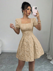 Sommerkleid Mini Elegant A-Linie – Khaki