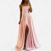 Soraya | Damen Maxi Kleid Für Hochzeitsgast Mit Schlitz Detail – Rosa