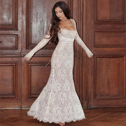 Spitzen Maxikleid Elegant – Weiß