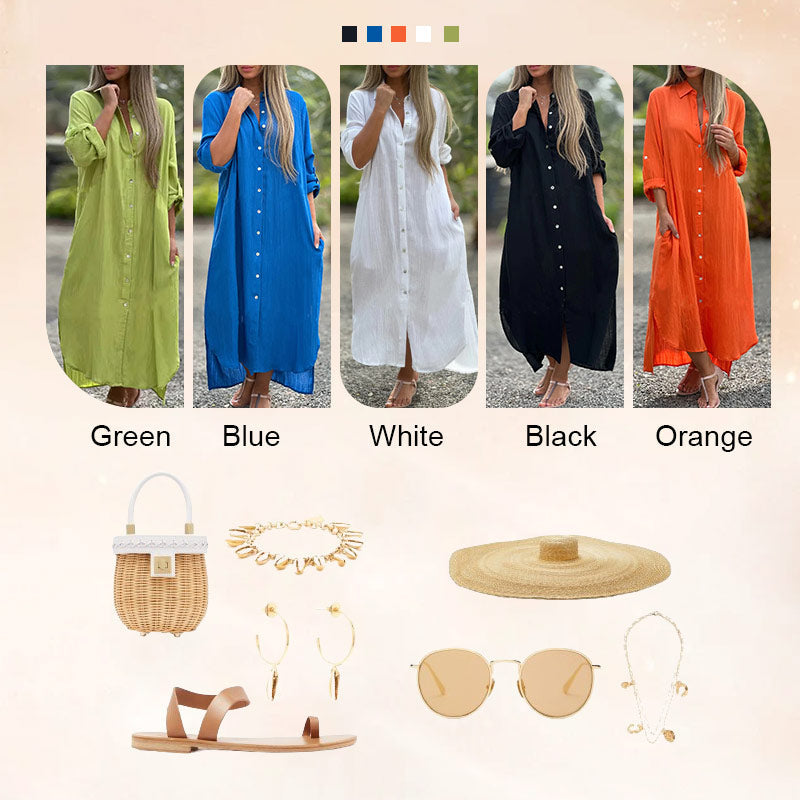 Luftige Polo-Shirtkleid Damen – Marlene