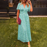 Romy | Sommerkleid mit V-Ausschnitt – Grün
