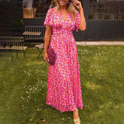 Romy | Sommerkleid mit V-Ausschnitt – Rosa