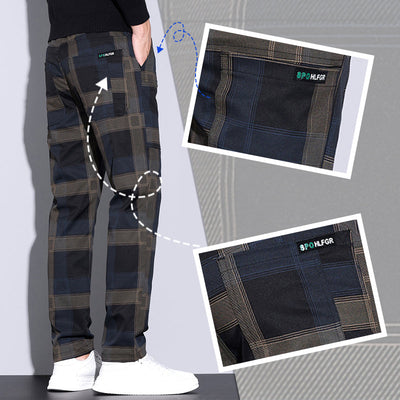 Lässige karierte Herrenhose mit Taschen
