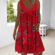 Brynella - Leichtes Printkleid – Rot