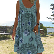 Brynella - Leichtes Printkleid – Dunkelgrün