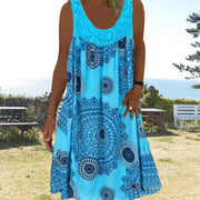 Brynella - Leichtes Printkleid – Blau