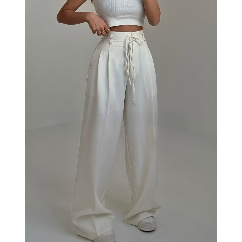 Weite Hose mit Bunddetail | Hoher Sitz | Fließender Schnitt