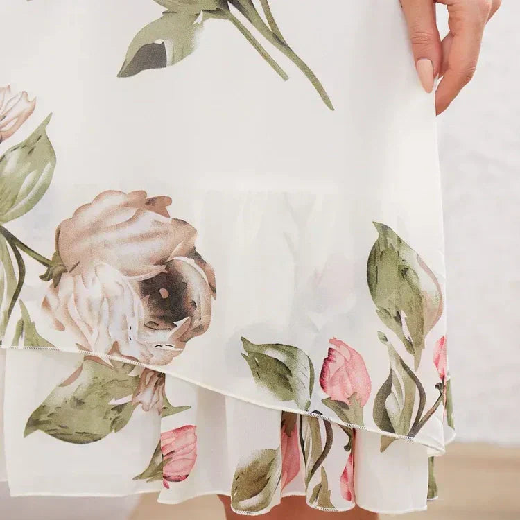 Chiffonkleid mit Blumendruck | Lagenoptik | Luftiger Schnitt