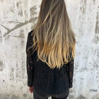 Blazer aus Spitze | Transparente Ärmel | Femininer Chic