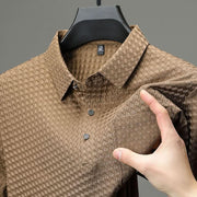 Carlitos | Strukturiertes Kurzarm-Poloshirt für Herren – Braun