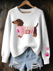Caravine - Patchwork-Strickpullover für Hunde – Weiß