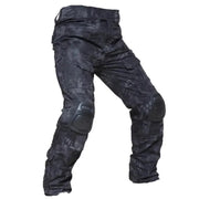 Herren Multicam Tactical Kampfhose Mit Knieschützern – Robuste Cargo Hose – Pythonschwarz