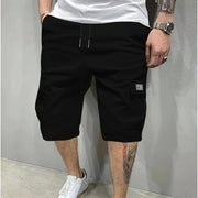 Arthur | Kniekurze Cargo-Shorts mit elastischem Bund – Schwarz