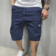 Arthur | Kniekurze Cargo-Shorts mit elastischem Bund – Blau