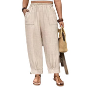 Perdita - weite Soft-Touch-Hose – Khaki
