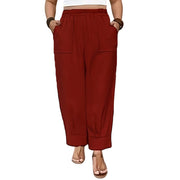 Perdita - weite Soft-Touch-Hose – Burgunder