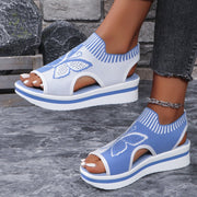 Valessia - Gepolsterte Plateau-Sandalen – Blau