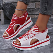 Valessia - Gepolsterte Plateau-Sandalen – Rot