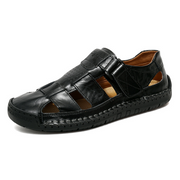 Lobert | Geschlossene Herren-Sandalen mit Klettverschluss – Schwarz