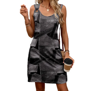 Havilah - Soft-Touch-Kleid in Denim-Optik – Schwarz