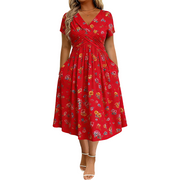 Lorianne - Soft-Touch-Sommerkleid – Rot