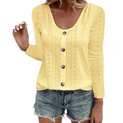 Aelwen - Soft-Touch-Bluse mit Rundhalsausschnitt – Gelb