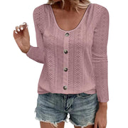 Aelwen - Soft-Touch-Bluse mit Rundhalsausschnitt – Malve