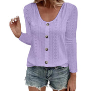 Aelwen - Soft-Touch-Bluse mit Rundhalsausschnitt – Helllila