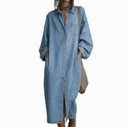 Arlestia - Pflegeleichtes Hemdblusenkleid – Hellblau