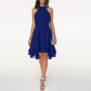 stilvolle Kleid mit charmanten Rüschen – Blau