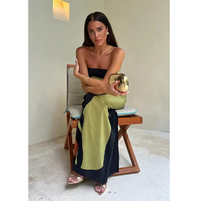 Trägerloses Maxikleid mit Blumenmuster für Frauen