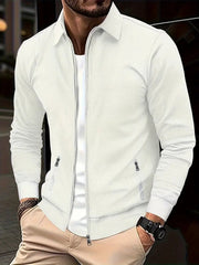 Strickjacke Herren mit Reißverschluss – Weiß