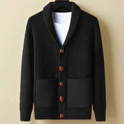 Strickjacke Mit Knöpfen Herren – Schwarz