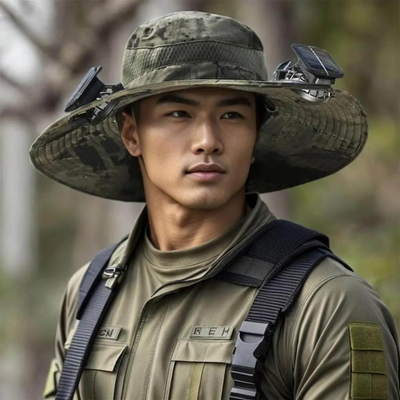 Sonnenenergie-Hut mit Ventilator und UV-Schutz - SolarCool™ VentiHut