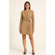 Tabea | Damen Minikleid Wickel Zeitloser Stil – Beige