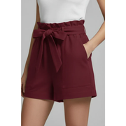 Talia | Damen Shorts Mit Bindebund Für Sommer – Burgunder