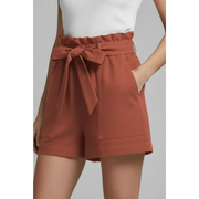 Talia | Damen Shorts Mit Bindebund Für Sommer – Gebranntes Braun