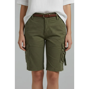 Tamina | Damen Cargo Shorts Mit Taschen Für Strand – Olivgrün