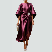 Tara | Damen Midikleid für Abend und Sommeranlässe – Rot